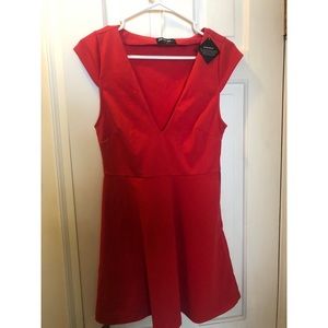 Red v neck new nasty gal dress